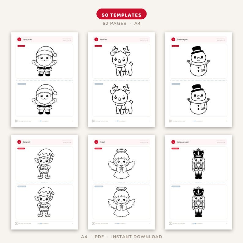 Christmas Coloring Paper.pdf Printable Squishy Templates | Christmas Special | 50 Paper Squishies to ...