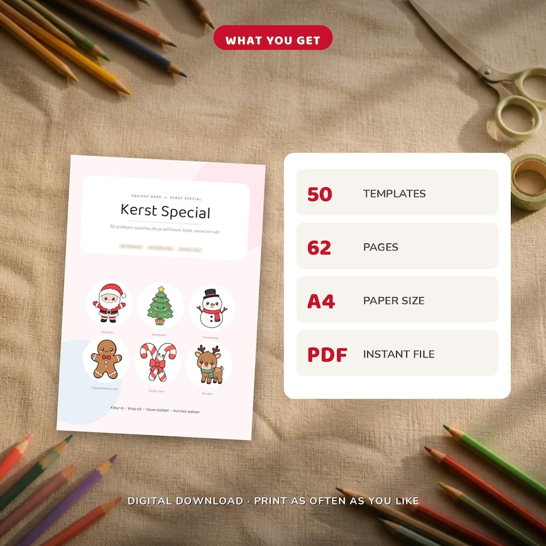 Christmas Coloring Paper.pdf Printable Squishy Templates | Christmas Special | 50 Paper Squishies to ...
