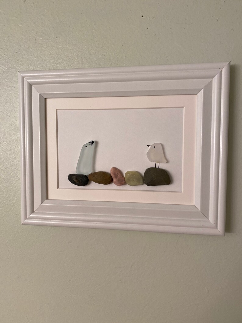 Framed Ocean Friends in Sea Glass 7 x 9 image 1