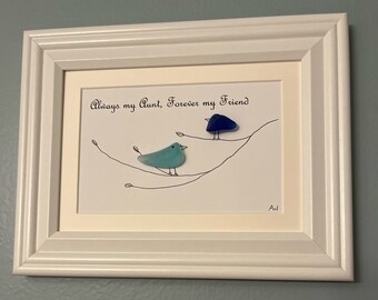 Framed Always my Aunt, Forever my Friend in Sea Glass 7 x 9