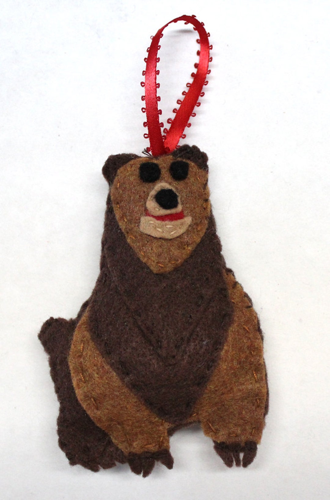 Felt Applique Stuffed Bear Ornament Etsy