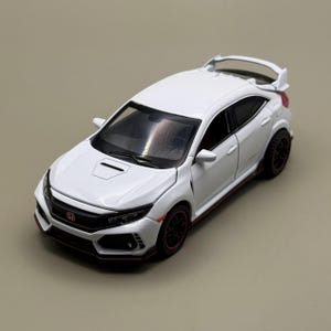 Honda Civic Type R Diecast modellbil 1:32 vit legering JDM Hot Hatch öppningsdelar ljus ljud samlarpresent