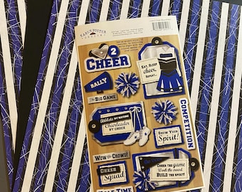 12"x12" Blue Cheer Scrapbook Kit in Blue and Black