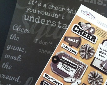 Cheerleading Black Scrapbook Kit
