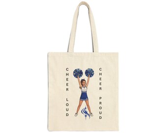 Cheer Loud Cheer Proud Tote Bag | Vintage Style Cheerleader Canvas Carryall