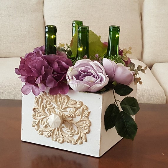 Country Rustic Wedding Centerpiece Drawer Box Wine Bottles Etsy