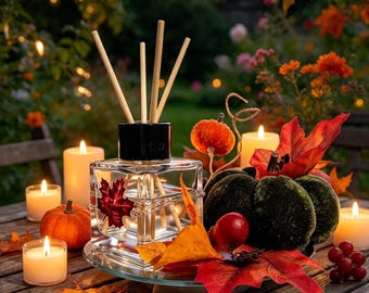 Handcrafted Autumn Reed Diffuser | Spiced Apple or Pumpkin Spice (Glass Base)