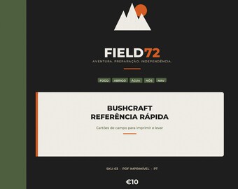 Bushcraft Referência Rápida PDF | Fogo Água Abrigo Nós Navegação | Pasta Outdoor Imprimível