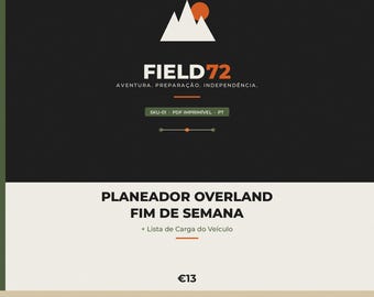 Planeador Viagem Overland Fim de Semana PDF | Lista Carga Veículo | Checklist Campismo Carrinha SUV