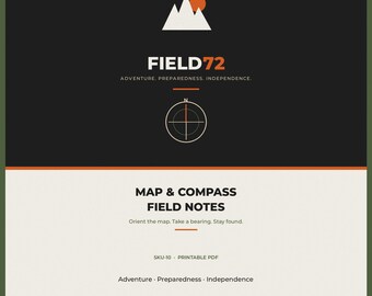 Map & Compass Field Notes PDF | Printable Weekend Nav Guide | Orient Bearing Handrail Checklist