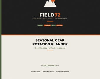 Seasonal Gear Rotation Planner PDF | Camp Overland Kit Audit Checklist | Printable Spring Fall Pack System