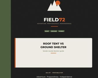 Roof Tent vs Ground Shelter Decision Guide PDF | Overland Sleep Comparison Workbook | Vendor-Neutral