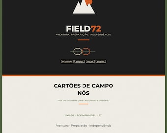 Cartões de Campo Nós PDF | 12 Nós Utilidade Campismo Overland | Esticadores Tenda Carga