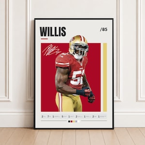 Patrick Willis Poster, Football Wall Art, Contemporary Print, Iconic Decor, Gift for Fans, Man Cave Decor