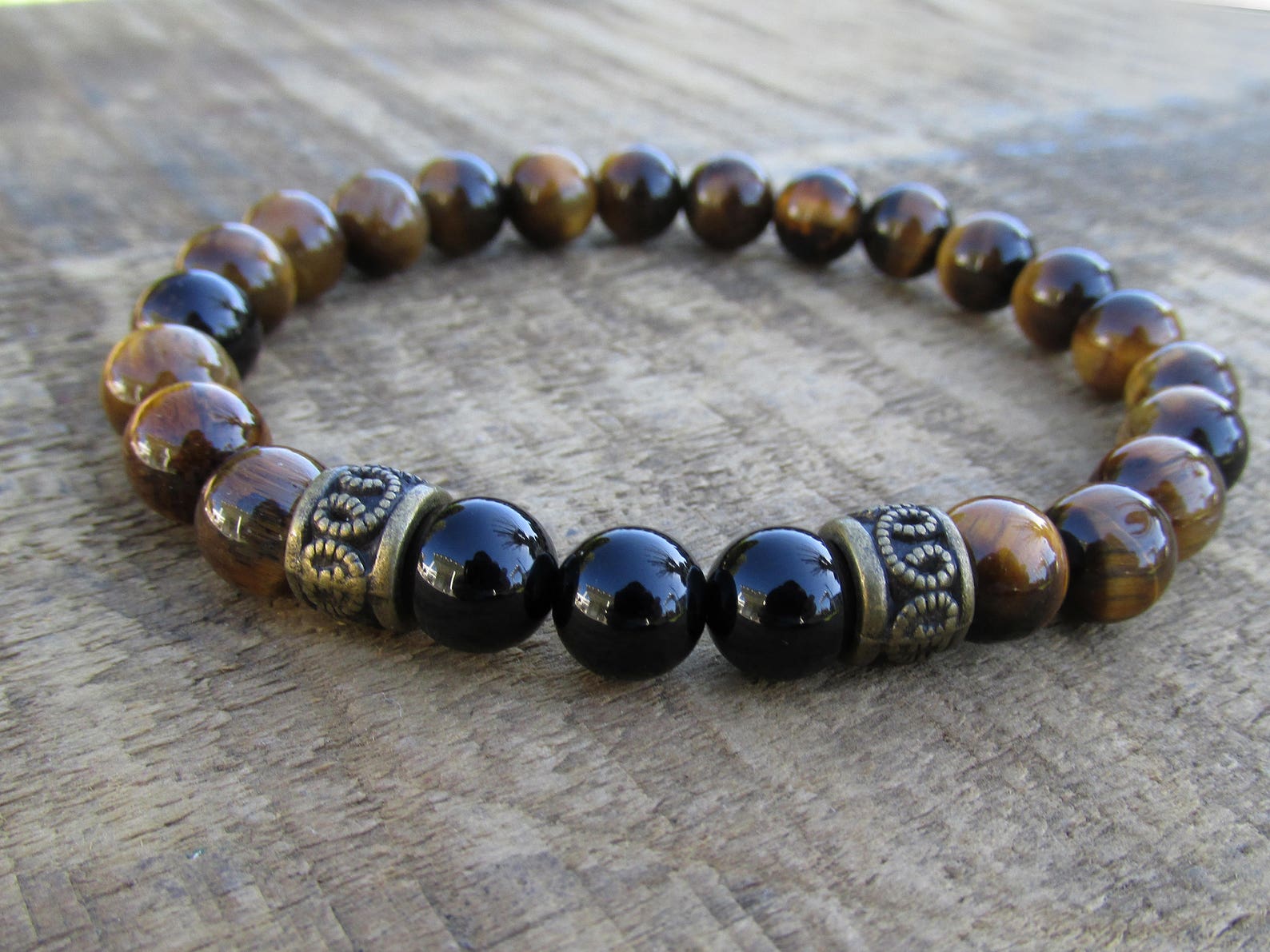 Tiger Eye Men's Bracelet Bracelets for Men Stretch Etsy