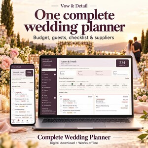 Alles-in-één app voor het plannen van je bruiloft: budget, checklist, RSVP en leveranciers, offline HTML-bruiloftplanner