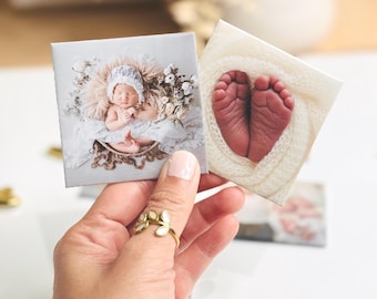 Custom Baby Photo Magnets | Christening, Baptism & Kids’ Milestone Keepsakes | Personalised 2.5" Square Fridge Magnets