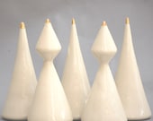 Minimalist Porcelain Christmas Trees // Set of Five