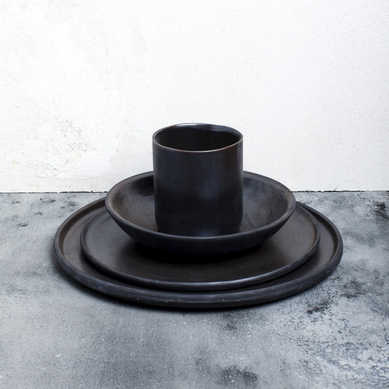 Metallic Black Salad Plate Etsy