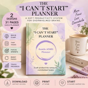 ADHD Planner Printable | Digital ADHD Planner | Adult ADHD Planner | Daily & Weekly | 2 Designs