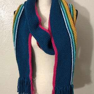 Thirteenth Doctor Scarf, Doctor Who-Inspired, Cosplay Accessory, Rainbow Stripes image 3