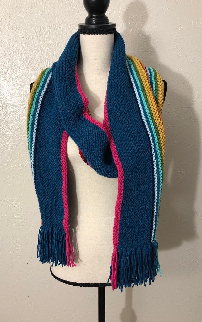 Thirteenth Doctor Scarf, Doctor Who-Inspired, Cosplay Accessory, Rainbow Stripes image 3