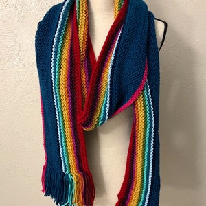 Thirteenth Doctor Scarf, Doctor Who-Inspired, Cosplay Accessory, Rainbow Stripes image 2