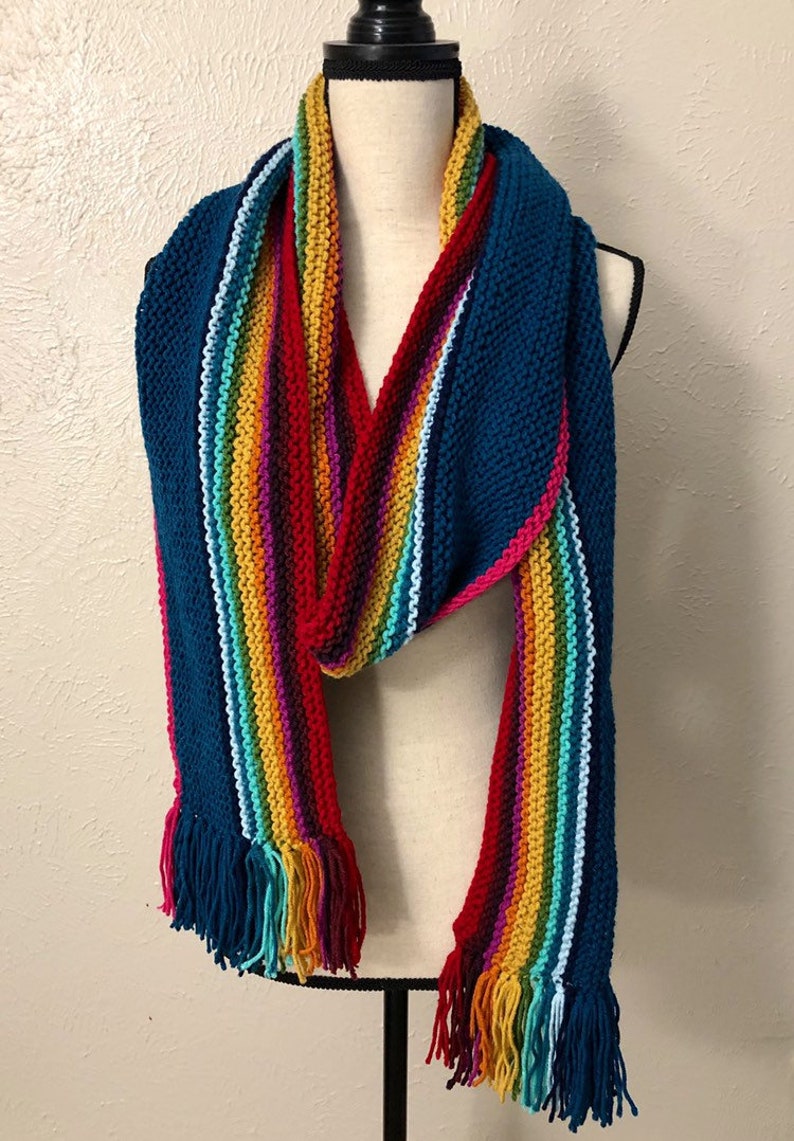 Thirteenth Doctor Scarf, Doctor Who-Inspired, Cosplay Accessory, Rainbow Stripes image 2