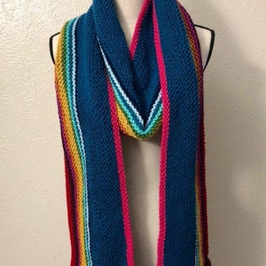 Thirteenth Doctor Scarf, Doctor Who-Inspired, Cosplay Accessory, Rainbow Stripes image 1