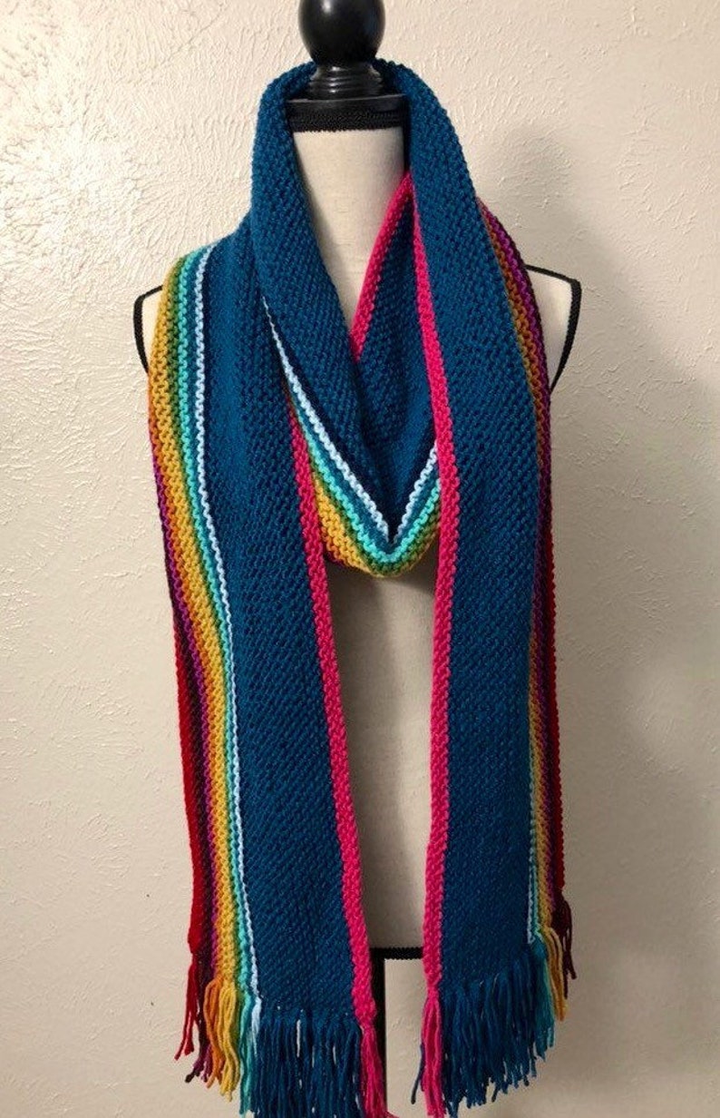 Thirteenth Doctor Scarf, Doctor Who-Inspired, Cosplay Accessory, Rainbow Stripes image 1