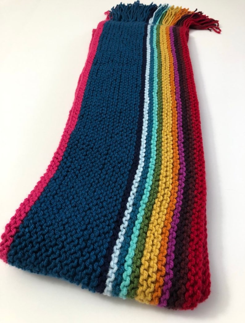 Thirteenth Doctor Scarf, Doctor Who-Inspired, Cosplay Accessory, Rainbow Stripes image 6