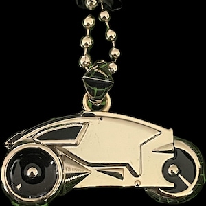 1982 Tron Lightcycle Bike Gold Necklace 16” chain