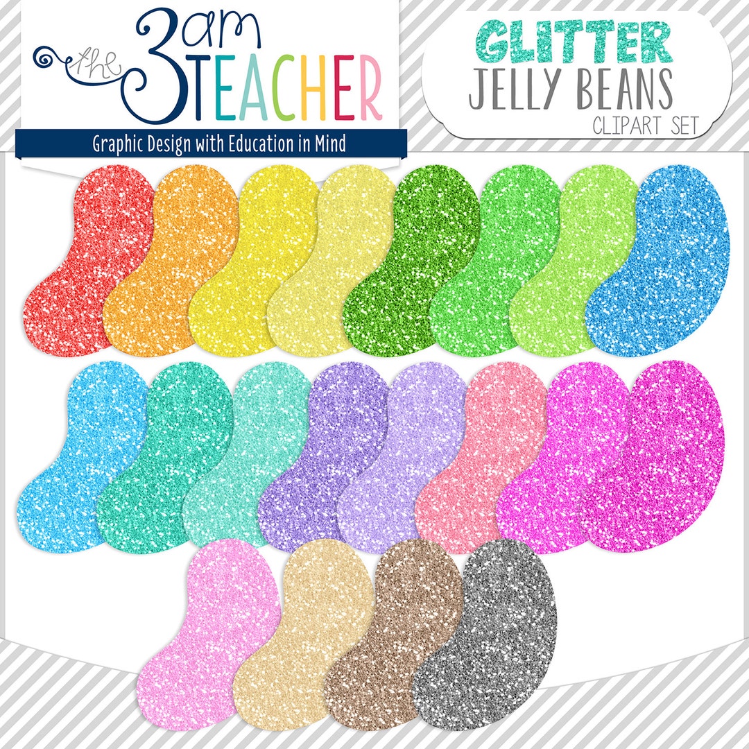 Glitter Jelly Beans Clip Art Set Etsy