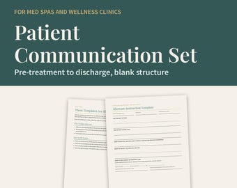 Med Spa Client Communication Set, Fillable Aftercare, Pre-Treatment, Follow-Up Forms (Editable PDF)