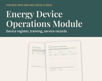 Módulo de operación de dispositivos de energía, láser, IPL, RF (PDF para imprimir y rellenar)