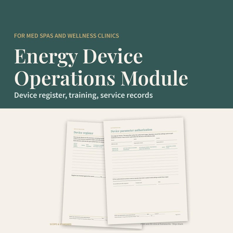 Energy Device Operations Module, Laser, IPL, RF (Print-and-Fill PDF) image 1