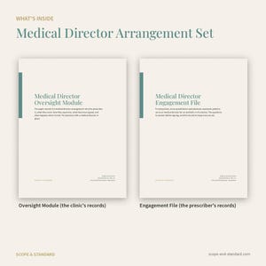 Med Spa Medical Director Agreement Records, Clinic Oversight Module + Prescriber Engagement File, Print-and-Fill PDF Set image 2