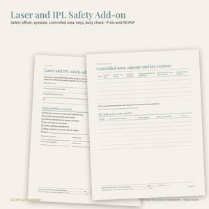 Laser Safety Officer Form, Eyewear Log, Controlled Area Register (Printable PDF) image 1