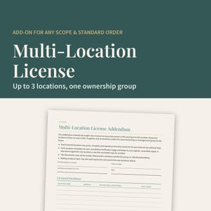 Multi-Location License Add-On, Up to 3 Locations, Extends Any Scope and Standard Clinic Template Purchase in the Same Order
