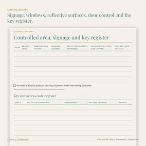 Laser Safety Officer Form, Eyewear Log, Controlled Area Register (Printable PDF) image 4