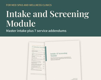 Med Spa Intake & Screening Forms, IV Therapy, Injectables (Fillable PDF + Canva)