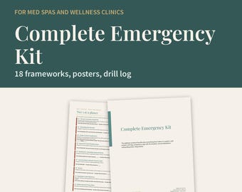 Med Spa Emergency Protocol Kit, 18 Protocols, Posters, Drill Log (Editable Canva)