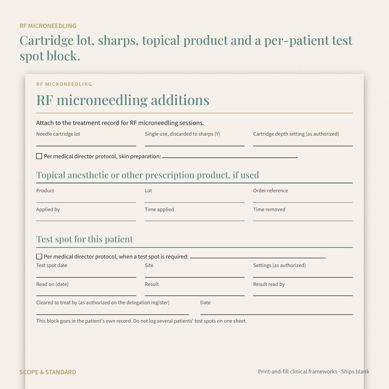 Laser, IPL, RF Microneedling Treatment Record, Test Spot, Consent (Printable PDF) image 3