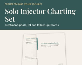 Solo Injector Charting Set, Botox Treatment Record, Photo Log, Traceability (PDF)