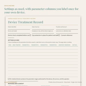 Med Spa Charting Bundle: Injectable, IV, Peel, Device Records (Editable Canva + PDF) image 6