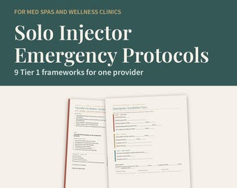 Solo Injector Emergency Protocols, Tier 1 Response Frameworks (Editable Canva + PDF)
