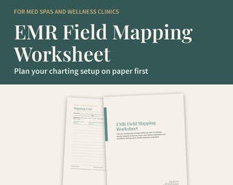 Hoja de trabajo de mapeo de campos de EMR para software de spa médico, guía de configuración de gráficos (PDF)