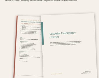 Vascular Occlusion Protocol Template for Injectors, Fillable PDF + Canva (Emergency Response Framework)