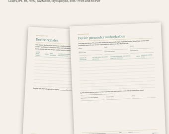 Energy Device Operations Module, Laser, IPL, RF (Print-and-Fill PDF)