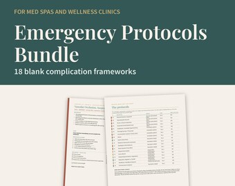 Med Spa Emergency Protocols Bundle, 18 Injectable Complication Frameworks (Canva + PDF)